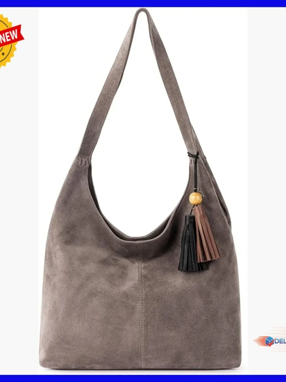 Large Leather Hobo Bag with Double Straps for Everyday Travel